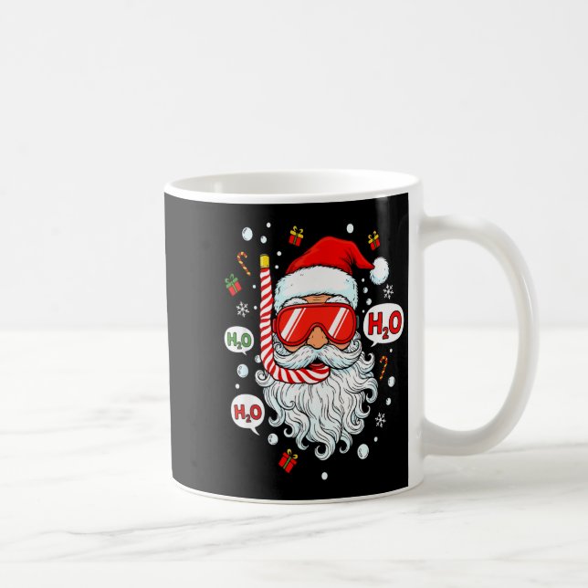 Santa Scuba Diving Equipment Funny Scuba Diver Chr Coffee Mug (Right)