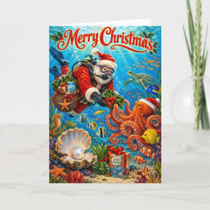 Santa Scuba Diving Holiday Card