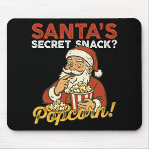 Santa Secret Snack Funny Popcorn Lovers Family Mat Mouse Pad