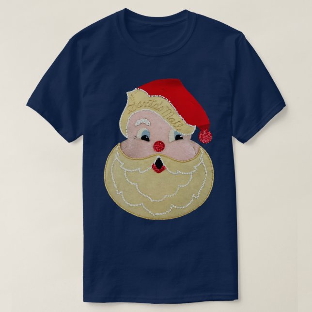 Santa Sequin Applique cute but creepy T-Shirt (Design Front)