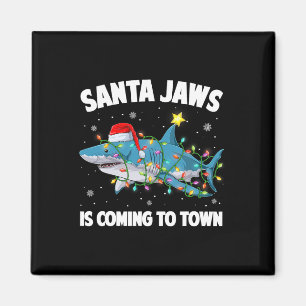 Santa Shark Christmas Lights Merry Sharkmas Xmas B Magnet