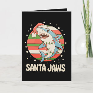 Santa Shark Christmas Lights Xmas Holiday Card