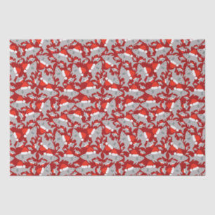 Santa Shark Christmas Red Background Tissue Paper