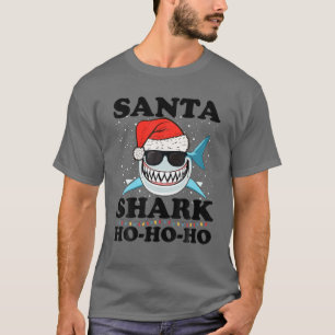 Santa Shark Ho-Ho-Ho Christmas At Beach Christmas T-Shirt