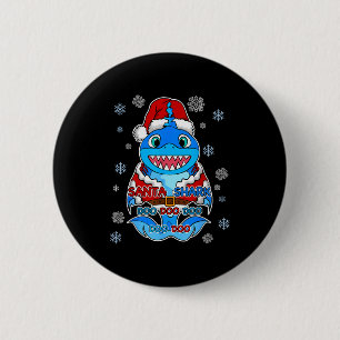 Santa Shark, Shark In A Santa Suit, Christmas Shar 2 Inch Round Button