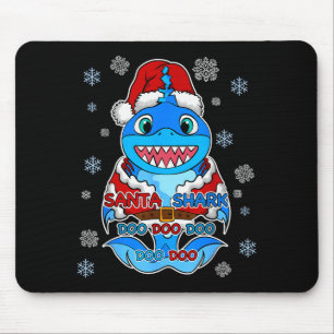 Santa Shark, Shark In A Santa Suit, Christmas Shar Mouse Pad