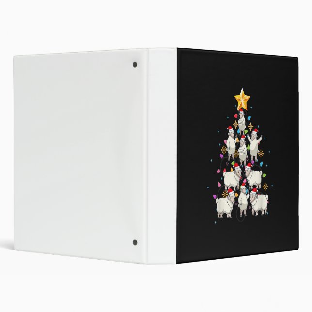 Santa Sheep Christmas Tree Lights Funny Sheep Gift Binder (Background)