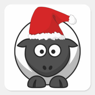 Santa Sheep T-Shirt Heart Sticker
