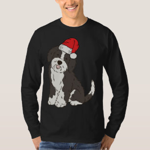 Santa Sheepadoodle Winter Christmas Dog Mom Holida T-Shirt