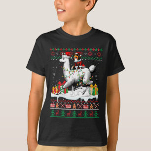 Santa Sheltie Riding Llama Christmas Sweater Lover