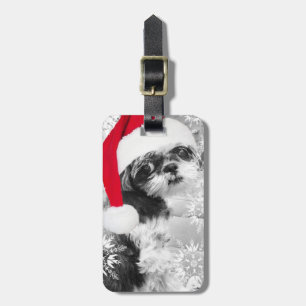 Santa Shih Tzu Luggage Tag