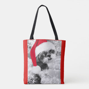 Santa Shih Tzu Tote Bag