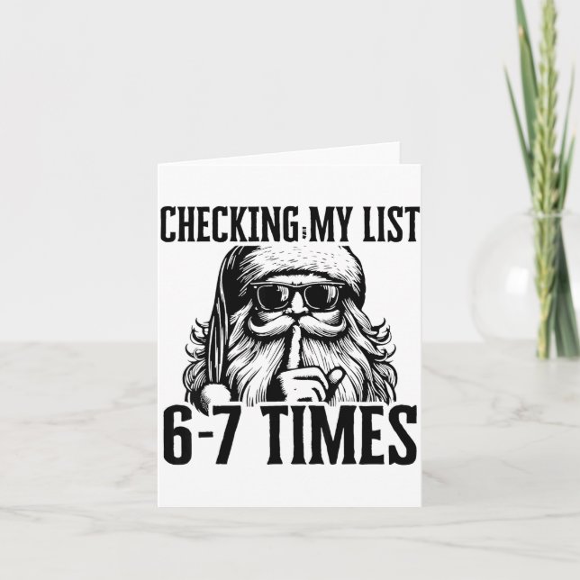 Santa Six Seven 6 7 Meme Funny Christmas Holiday H Card (Front)
