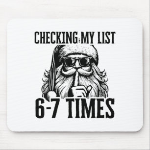 Santa Six Seven 6 7 Meme Funny Christmas Holiday H Mouse Pad