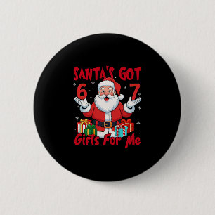 Santa Six Seven Meme Christmas Gen Z Meme  2 Inch Round Button