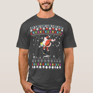 Santa Skateboard Christmas Design T-Shirt