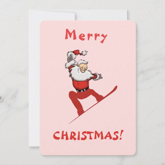 Santa Skateboarding Holiday Card (Front)