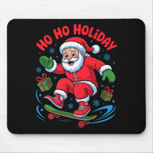 Santa Skater Skateboarding Lover Funny Christmas X Mouse Pad