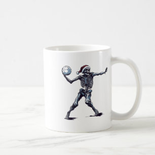 Santa Skeleton Playing Volleyball Halloween Christ Coffee Mug