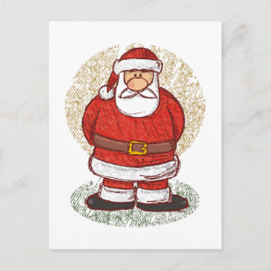Santa sketch holiday postcard