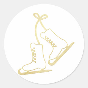 Santa Ski Boots Classic Round Sticker