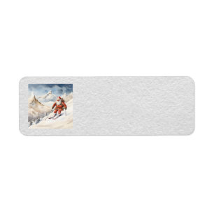 Santa Skiing Address Labels