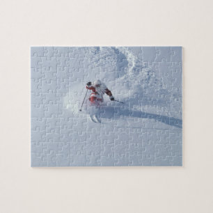 Santa Skiing at Snowbird Ski Resort, Wasatch Jigsaw Puzzle