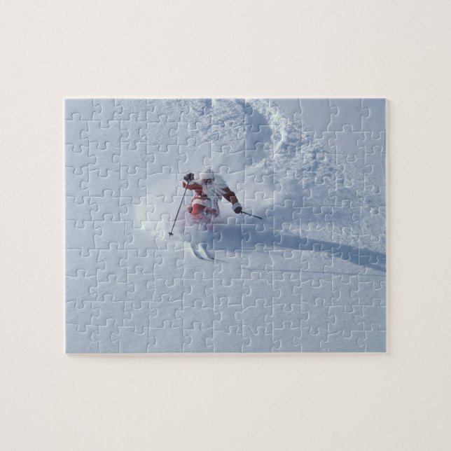 Santa Skiing at Snowbird Ski Resort, Wasatch Jigsaw Puzzle (Horizontal)