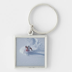 Santa Skiing at Snowbird Ski Resort, Wasatch Keychain