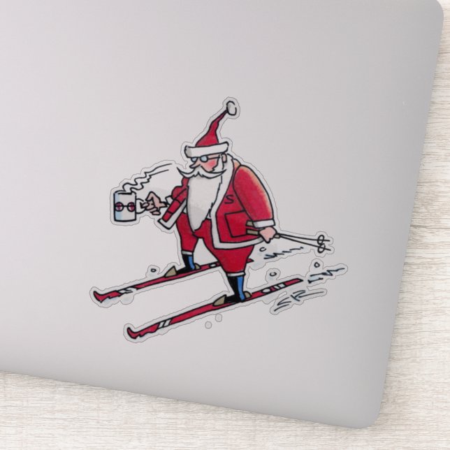 Santa Skiing contour sticker (Détail)