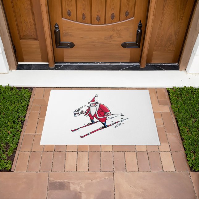 Santa Skiing doormat (Outdoor)