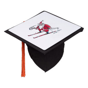 Santa Skiing graduation cap