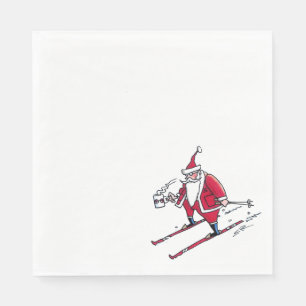 Santa Skiing lunch paper napkins