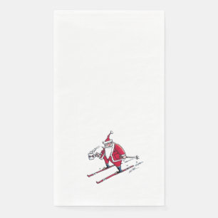 Santa Skiing paper guest towels Napkin