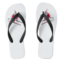 Santa Skiing wide flip flops