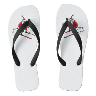 Santa Skiing wide flip flops