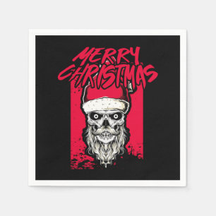 Santa Skull Freaky Horror Merry Christmas Gift Napkin