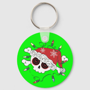 Santa Skull Keychain