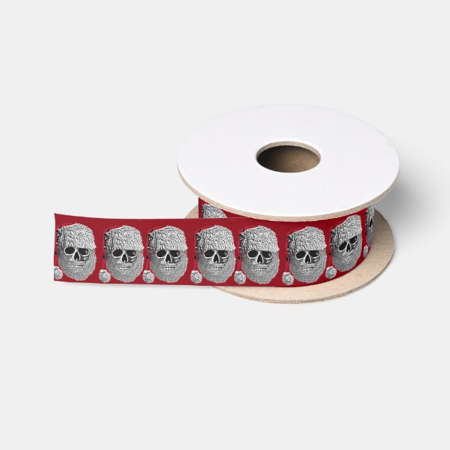 Santa skull satin ribbon (Spool)