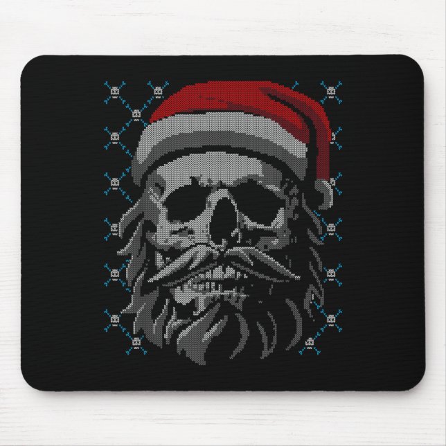 Santa Skull Ugly Christmas Santa Lover Y Christmas Mouse Pad (Front)