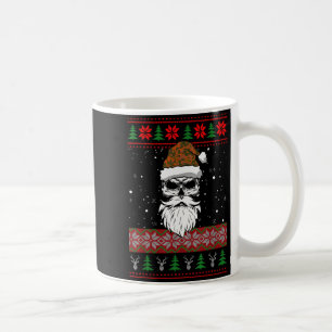 Santa Skull Ugly Christmas Sweater Camo Aesthetic  Coffee Mug