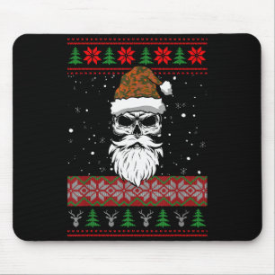 Santa Skull Ugly Christmas Sweater Camo Aesthetic  Mouse Pad