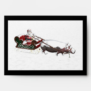 Santa Sled Pulled By Hippopotamus Envelope