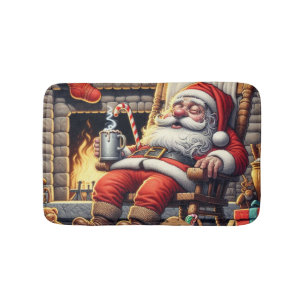 Santa sleeping Christmas Bath Mat