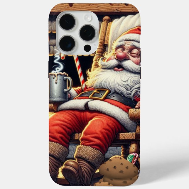 Santa sleeping Christmas Case-Mate iPhone Case (Back)