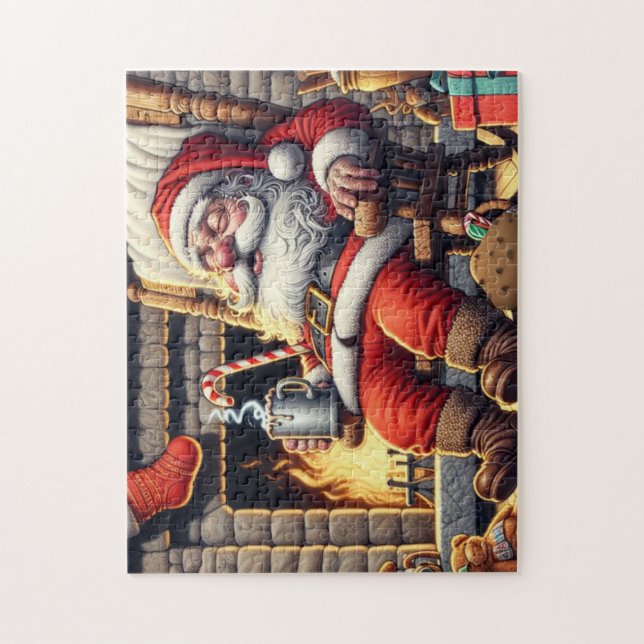 Santa sleeping Christmas Jigsaw Puzzle (Vertical)
