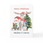 Santa Sleigh and Gnome Gonk Cute Personalized Kids