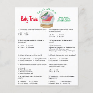 Santa sleigh - Baby Trivia Baby Shower Game