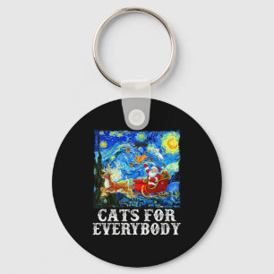 Santa Sleigh Christmas Cats For Everybody Starry N Keychain