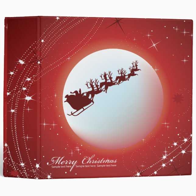 santa sleigh christmas notebook binder (Front/Spine)